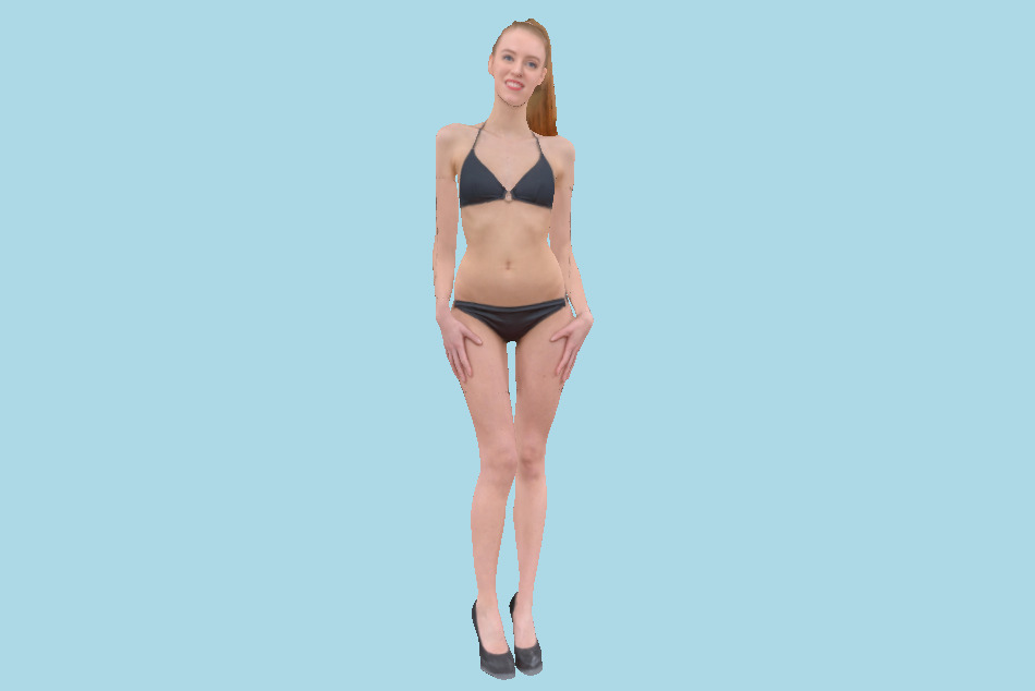 Sexy Bikini Girl High Heels 3d model